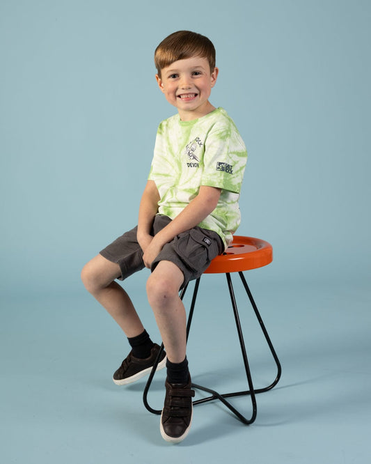 Wave Rider Devon - Kids Short Sleeve T-Shirt - Tie Dye Green