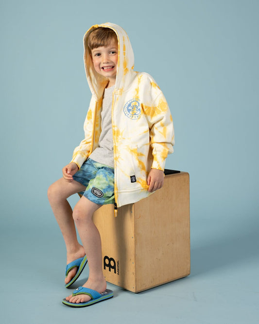 Tok Tie Dye - Kids Tie Dye Zip Hoodie - Yellow