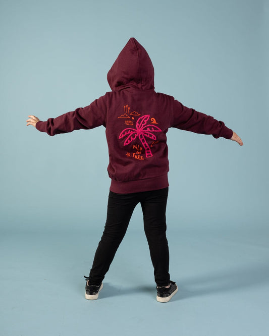 Wild & Free - Kids Zip Hoodie - Purple