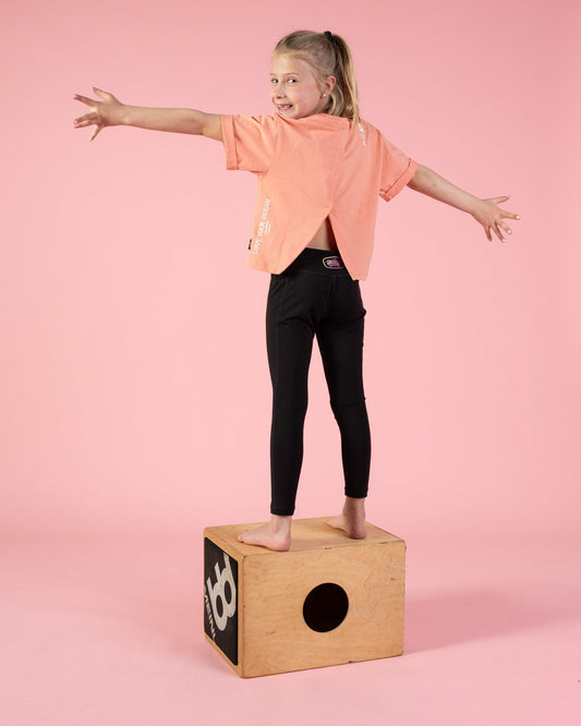 Sunrise - Kids Open Back Boxy T-Shirt - Coral