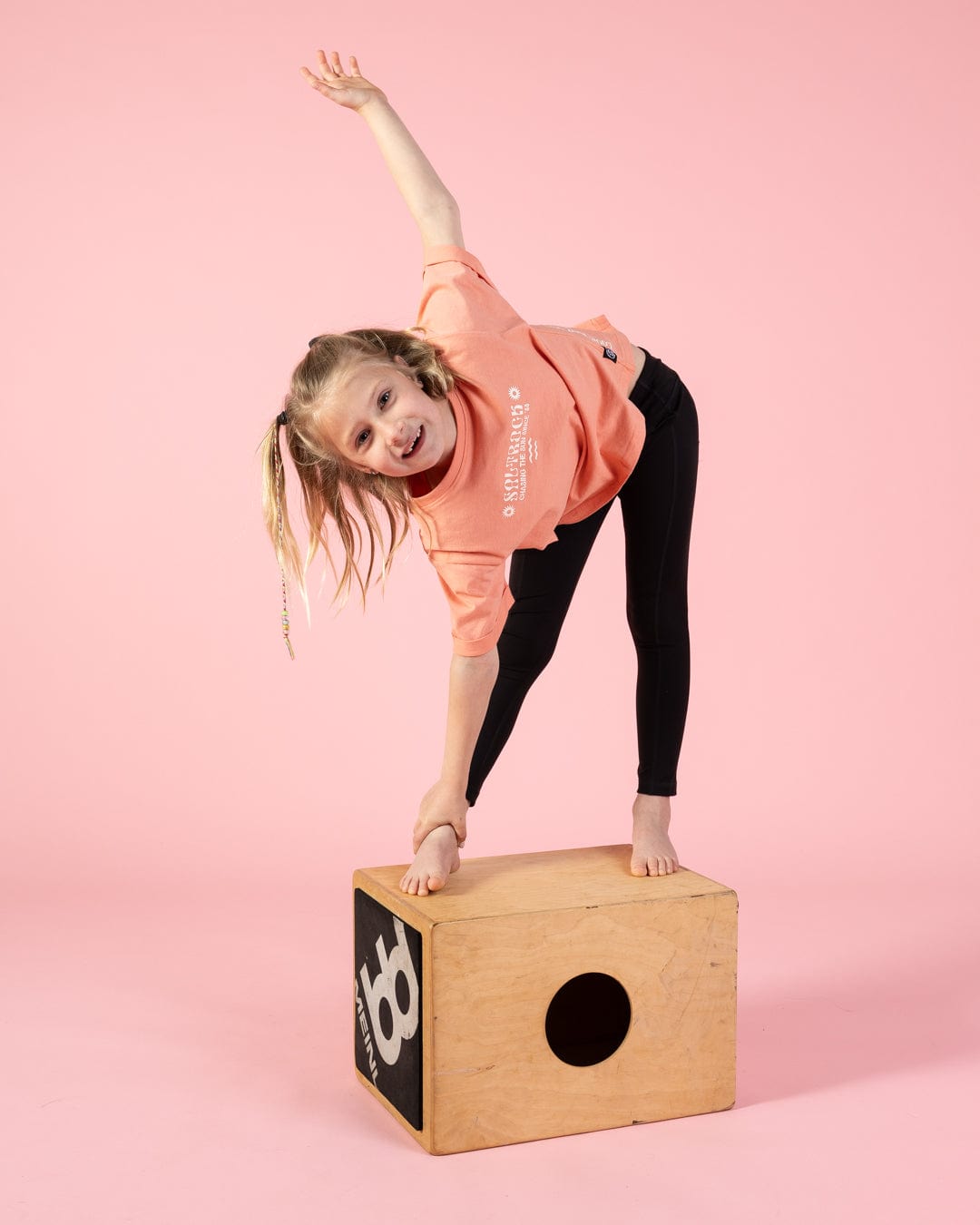 Sunrise - Kids Open Back Boxy T-Shirt - Coral