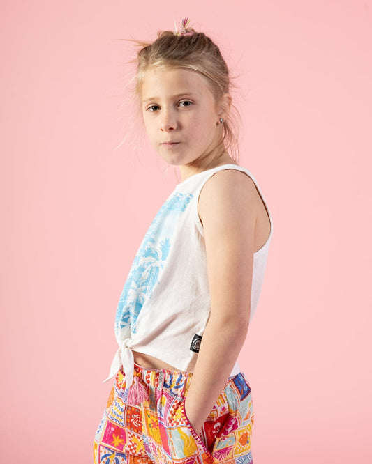 Sway - Kids Tie Front Vest - White