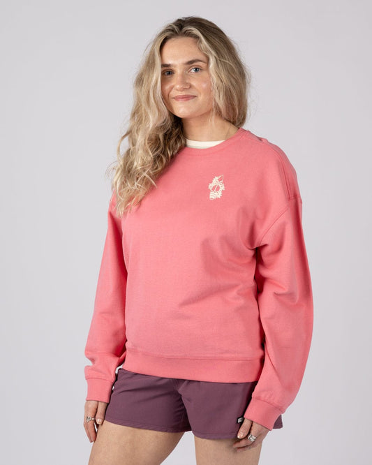 Sun Surfer - Womens Oversized Sweatshirt - Pink