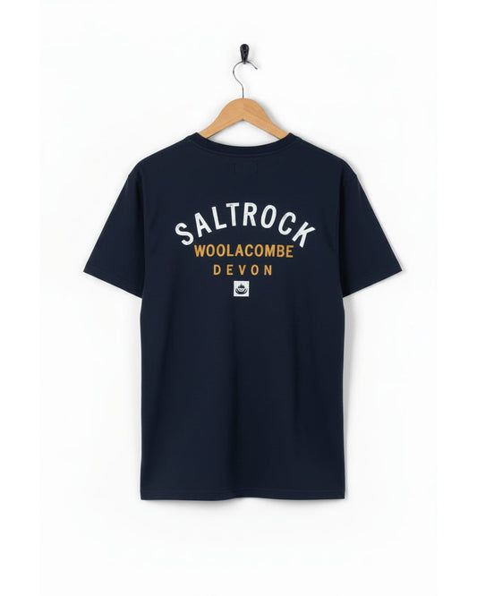 Woolacombe Location Mens T-Shirt in Blue
