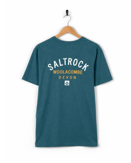 Woolacombe Location Mens T-Shirt In Teal