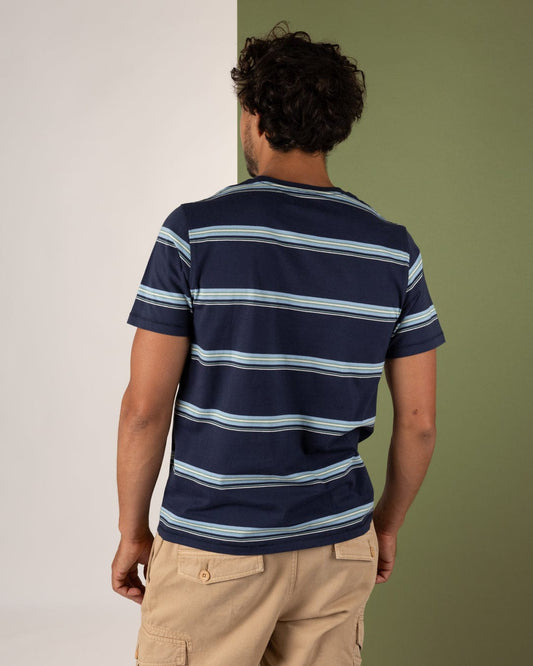 Race - Mens Striped T-Shirt - Blue