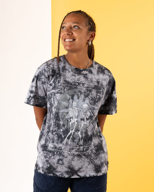 Tarot Moon - Womens Oversized Tie Dye T-Shirt - Black