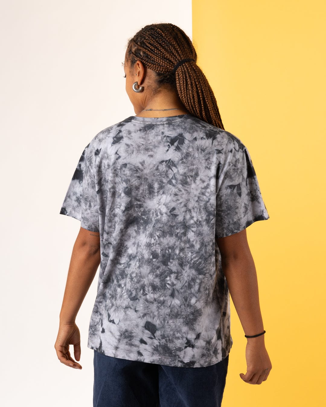 Tarot Moon - Womens Oversized Tie Dye T-Shirt - Black