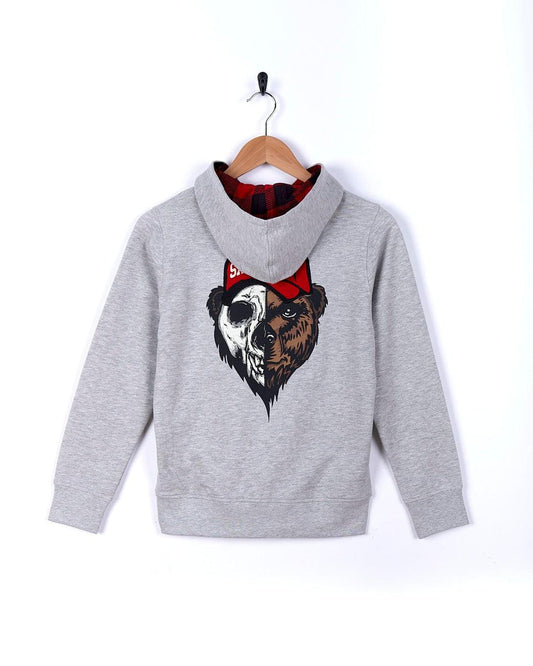 Bear - Boys Glow In The Dark Zip Hoodie - Grey - Saltrock