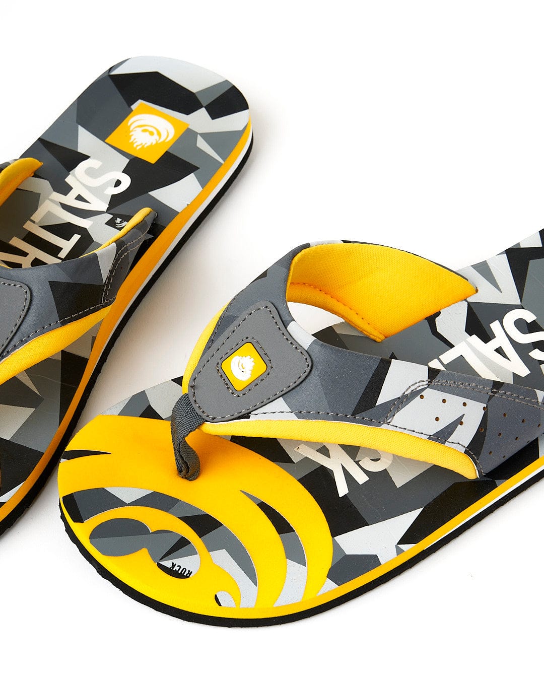 Saltrock presents the Camo Corp - Flip Flops - Dark Grey, a stylish footwear choice featuring a camouflage pattern.