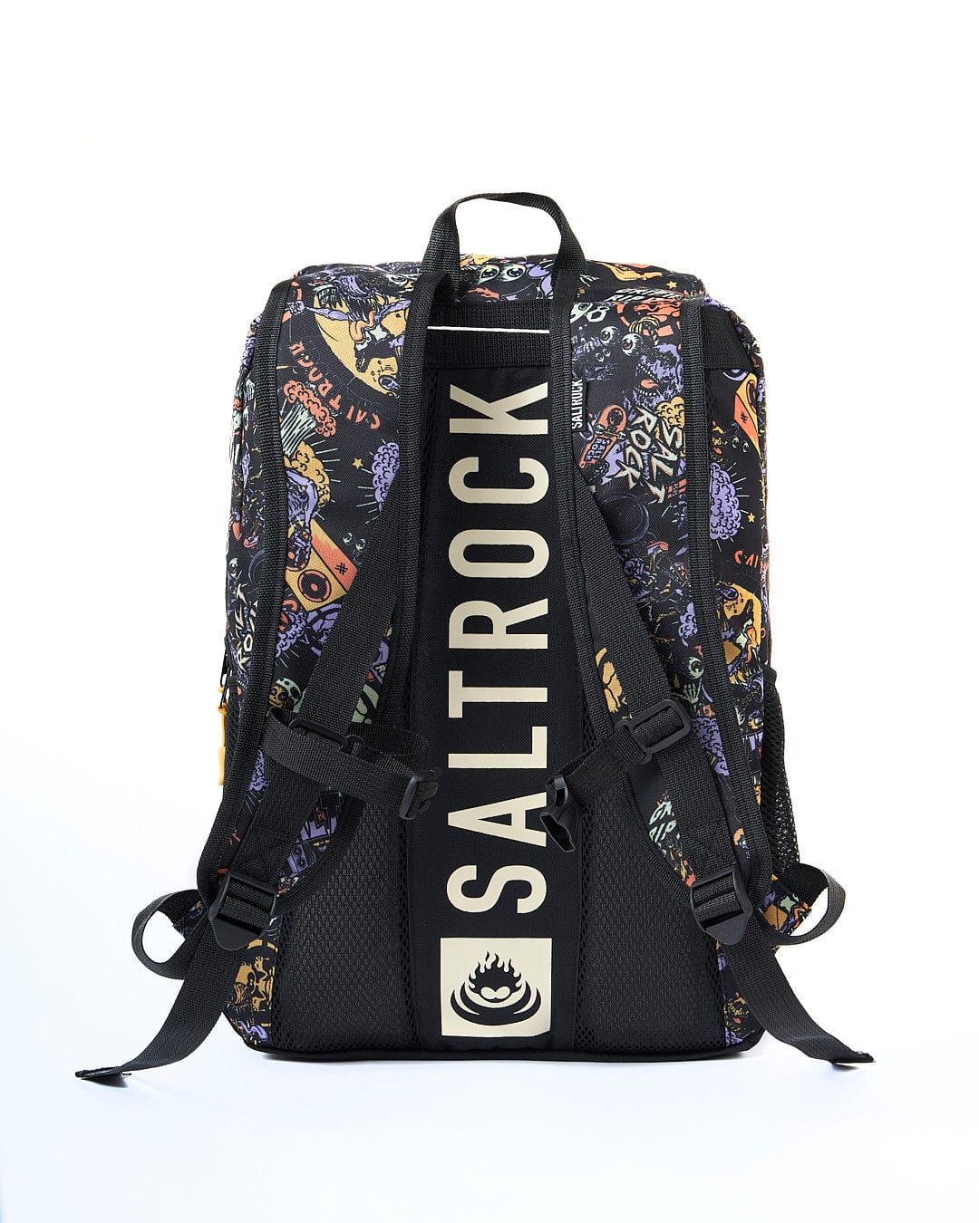 A Creeper Crew - Skatepack - Black backpack with the Saltrock brand name on it.