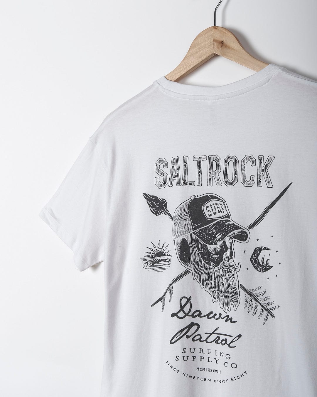 A White Dawn Patrol - Mens Short Sleeve T-Shirt with the words Saltrock on it.