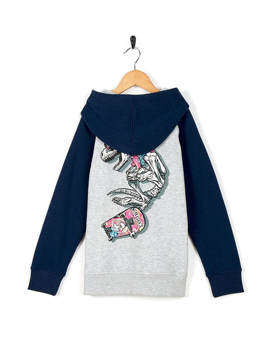 A boy's hoodie with a Dragon Party - Kids Zip Hoodie - Blue from the brand Saltrock.