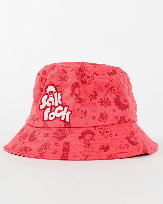 Tiki Tok - Kids UV Bucket Hat - Red - Saltrock