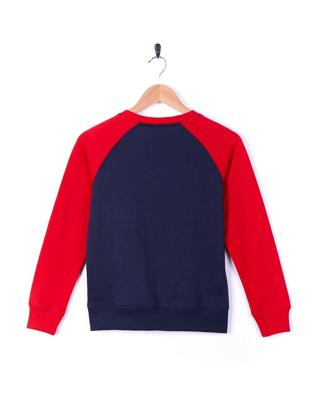 Flamin Head - Boys Long Sleeve Raglan Sweat - Blue - Saltrock