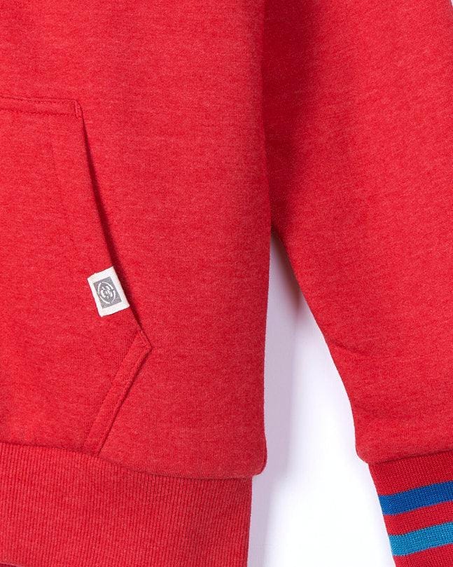 Grader - Boys Fur Lined Hoodie - Red - Saltrock