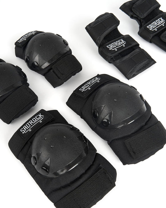 A set of Saltrock Hardskate - Skate Pads - Black on a white background.