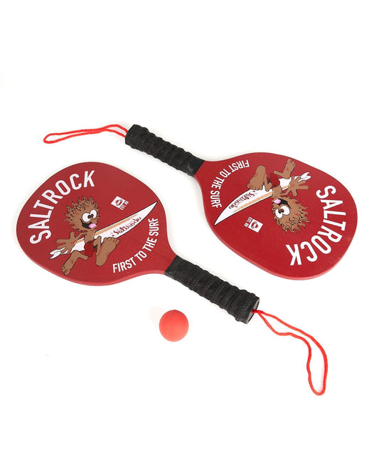 Two Running Man - Bat And Ball - Red tennis rackets with a ball on them. (Brand: Saltrock)