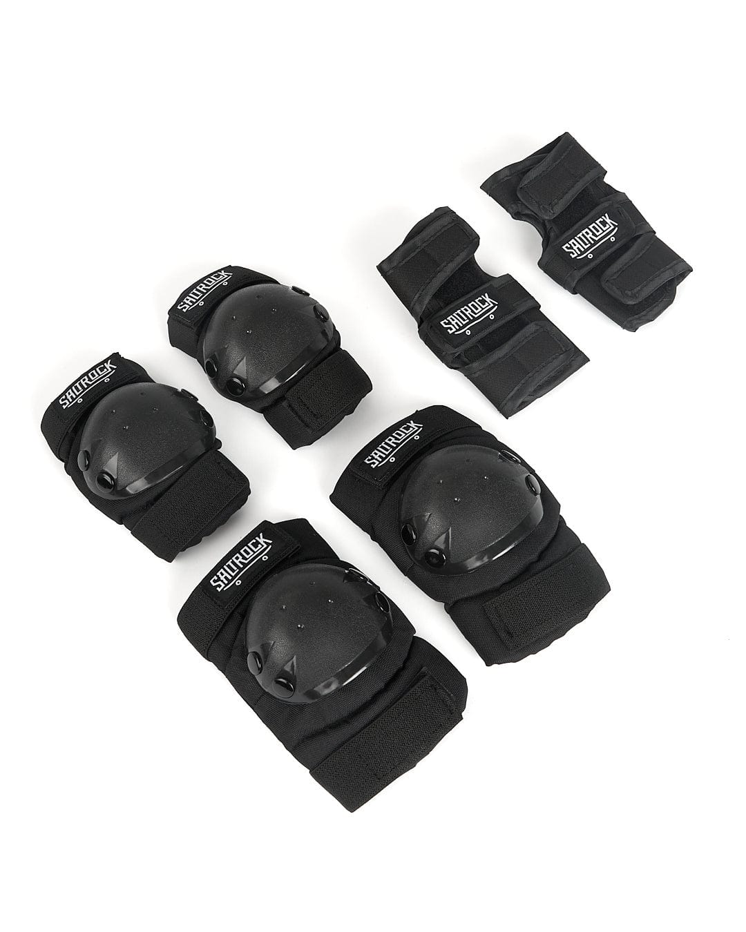 A set of Saltrock Hardskate - Skate Pads - Black and Hardskate - Skate Pads - Black on a white background.