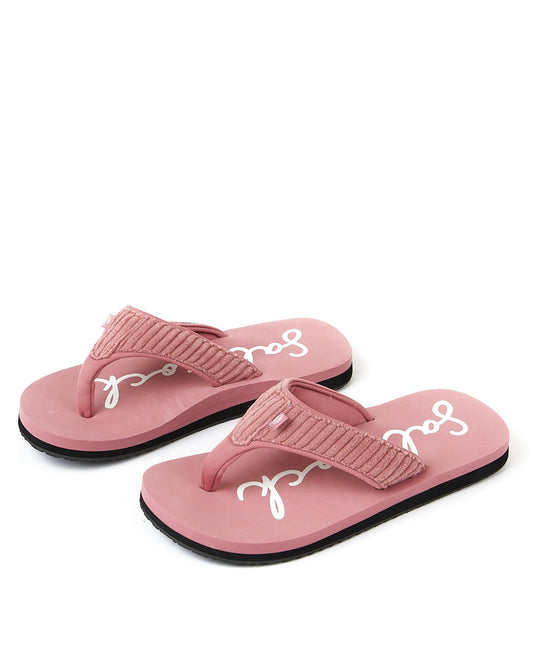 A pair of pink Saltrock Laguna - Womens Cord Flip Flops - Mid Pink.
