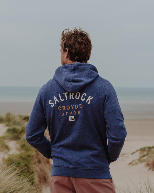 Location - Mens Pop Hoodie - Croyde - Blue - Saltrock