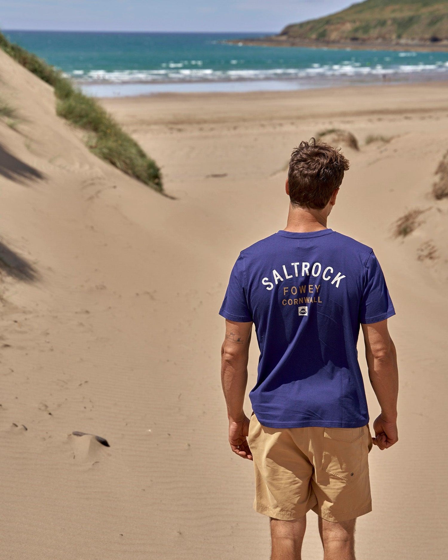 Location - Mens T-Shirt - Fowey - Dark Blue - Saltrock
