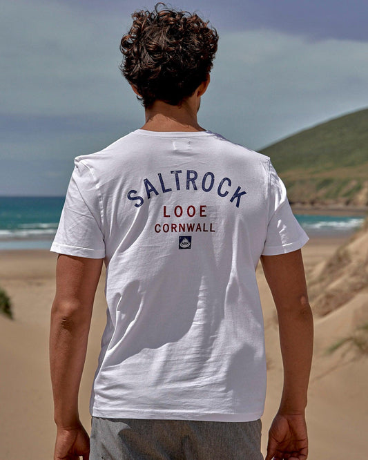 Location - Mens T-Shirt - Looe - White - Saltrock