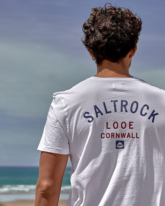 Location - Mens T-Shirt - Looe - White - Saltrock