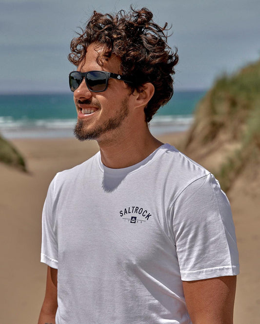 Location - Mens T-Shirt - Lyme Regis - White - Saltrock