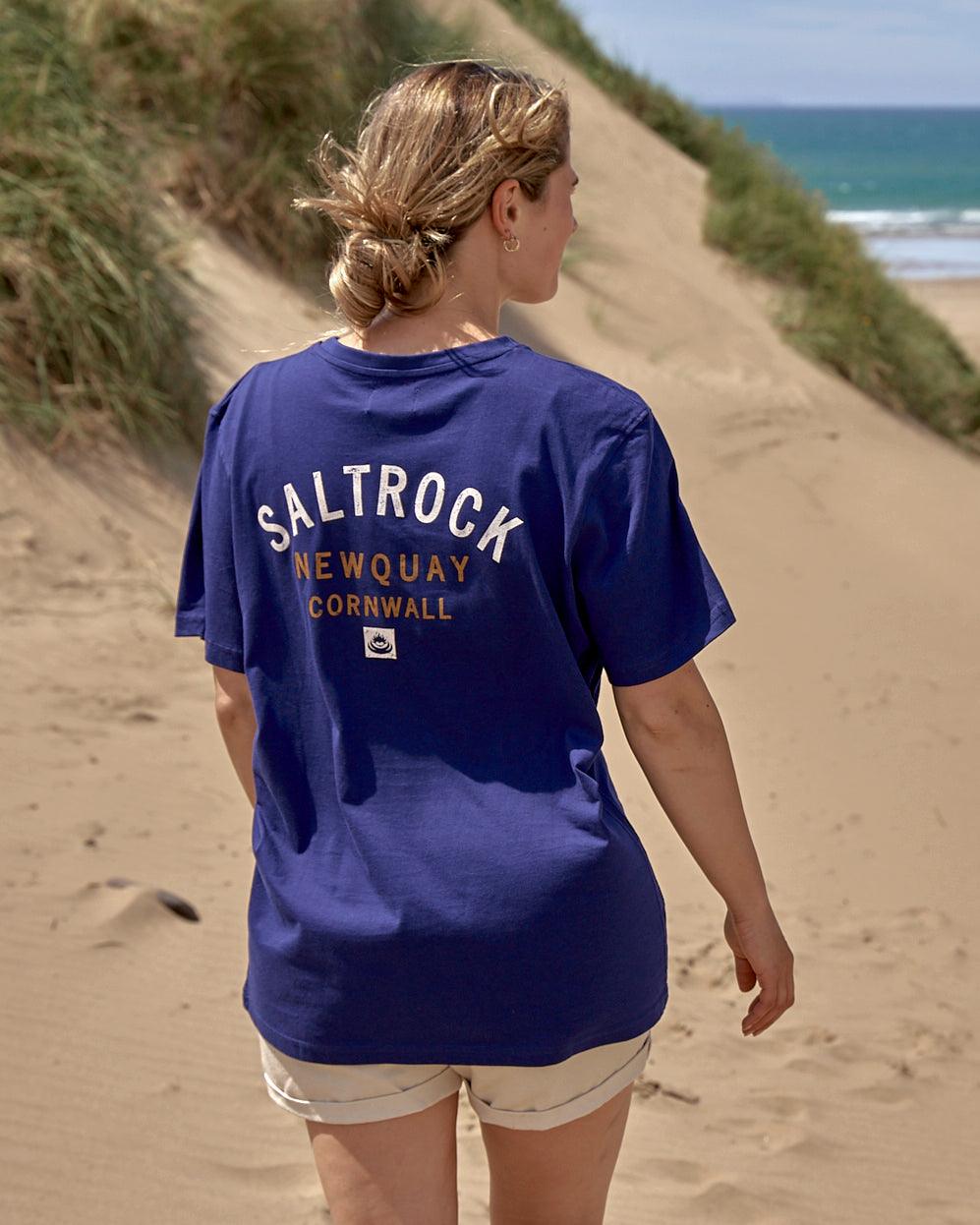 Location - Womens T-Shirt - Newquay - Dark Blue - Saltrock