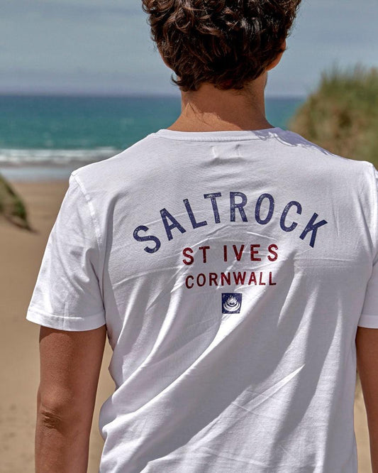 Location - Mens T-Shirt - St Ives - White - Saltrock