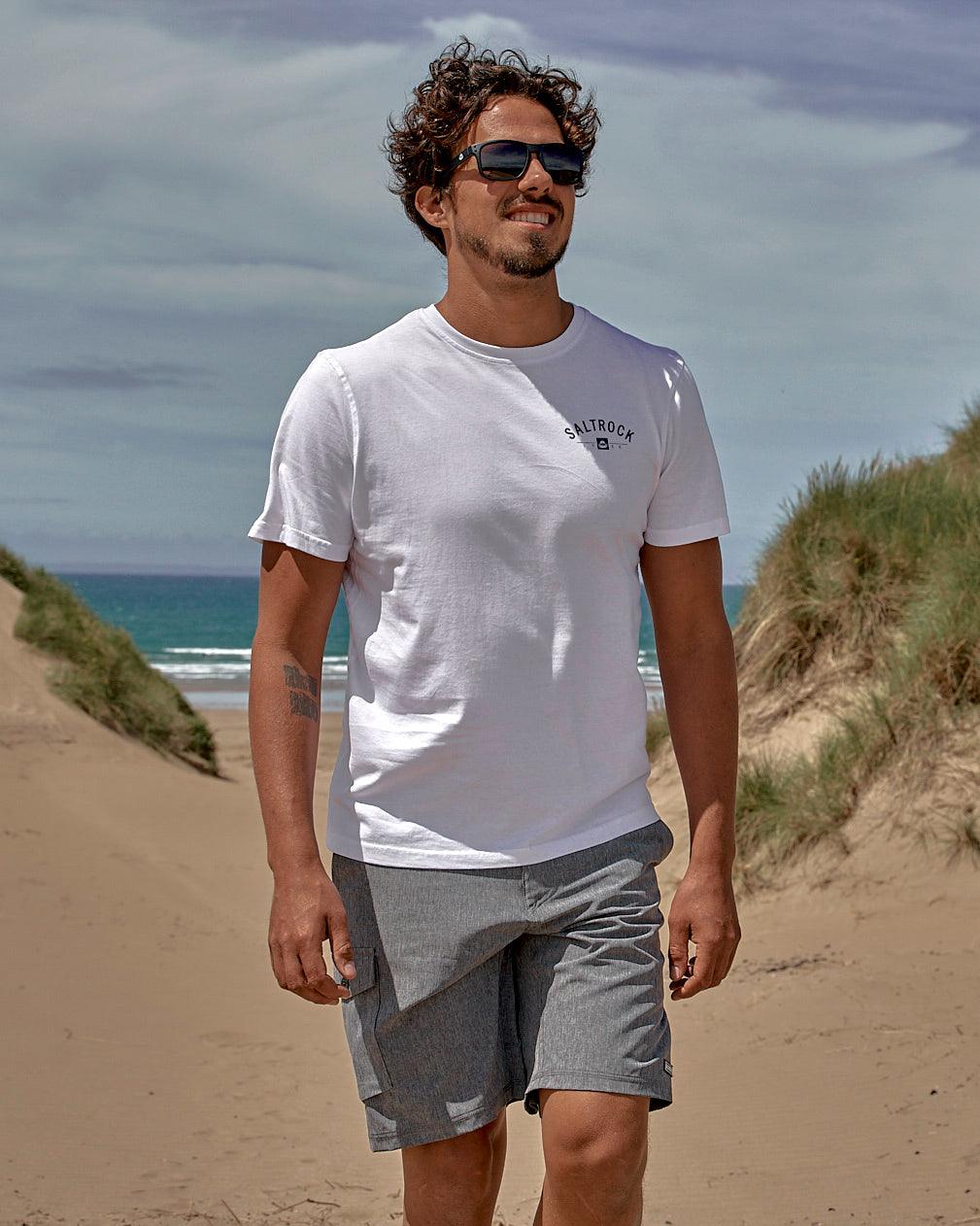 Location - Mens T-Shirt - Swanage - White - Saltrock