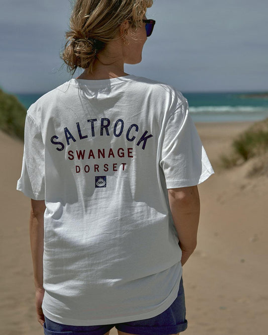 Location - Womens T-Shirt - Swanage - White - Saltrock