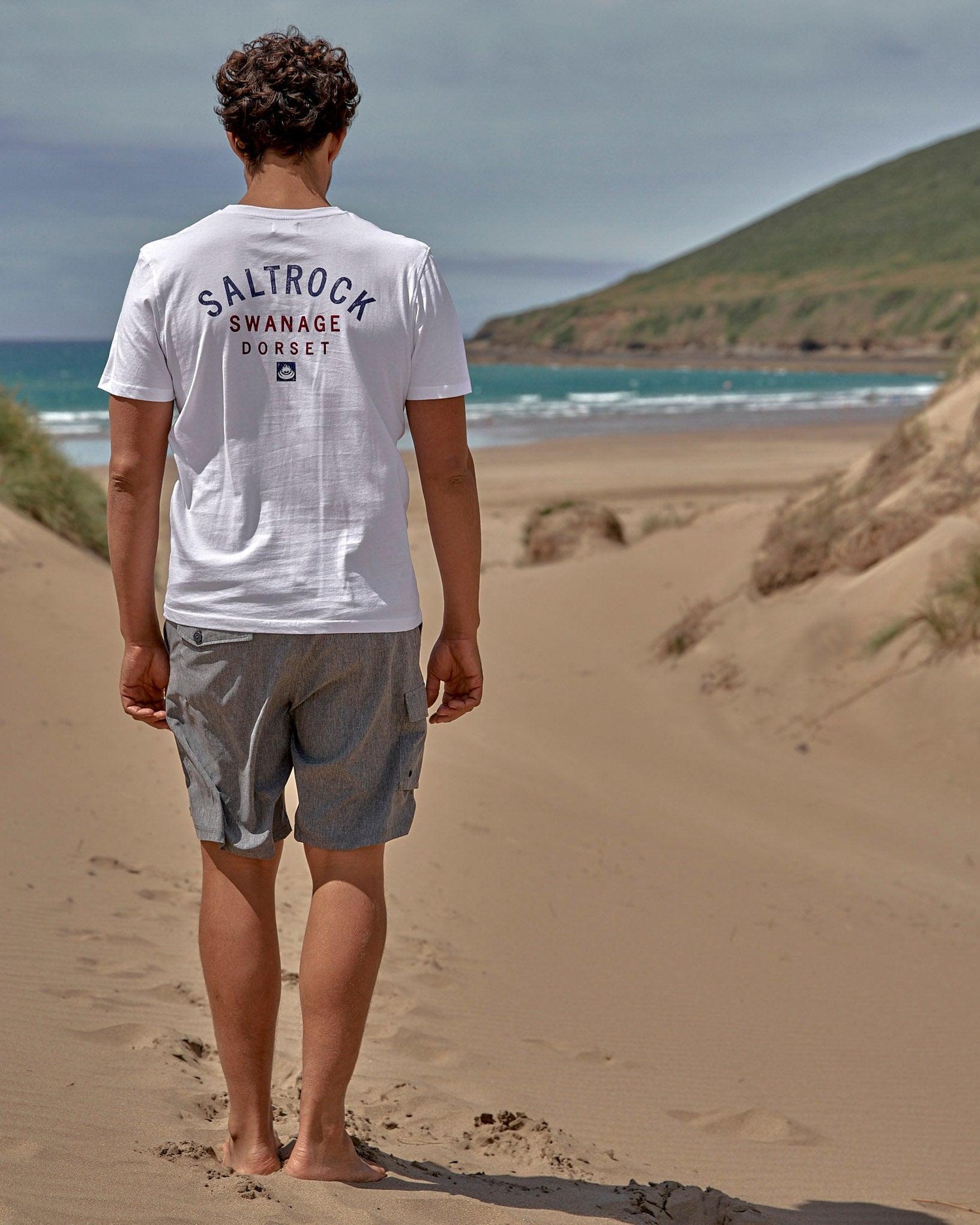 Location - Mens T-Shirt - Swanage - White - Saltrock