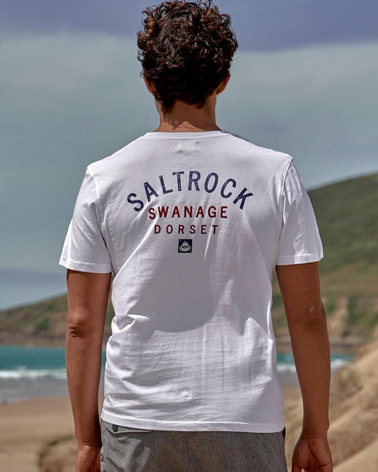 Location - Mens T-Shirt - Swanage - White - Saltrock