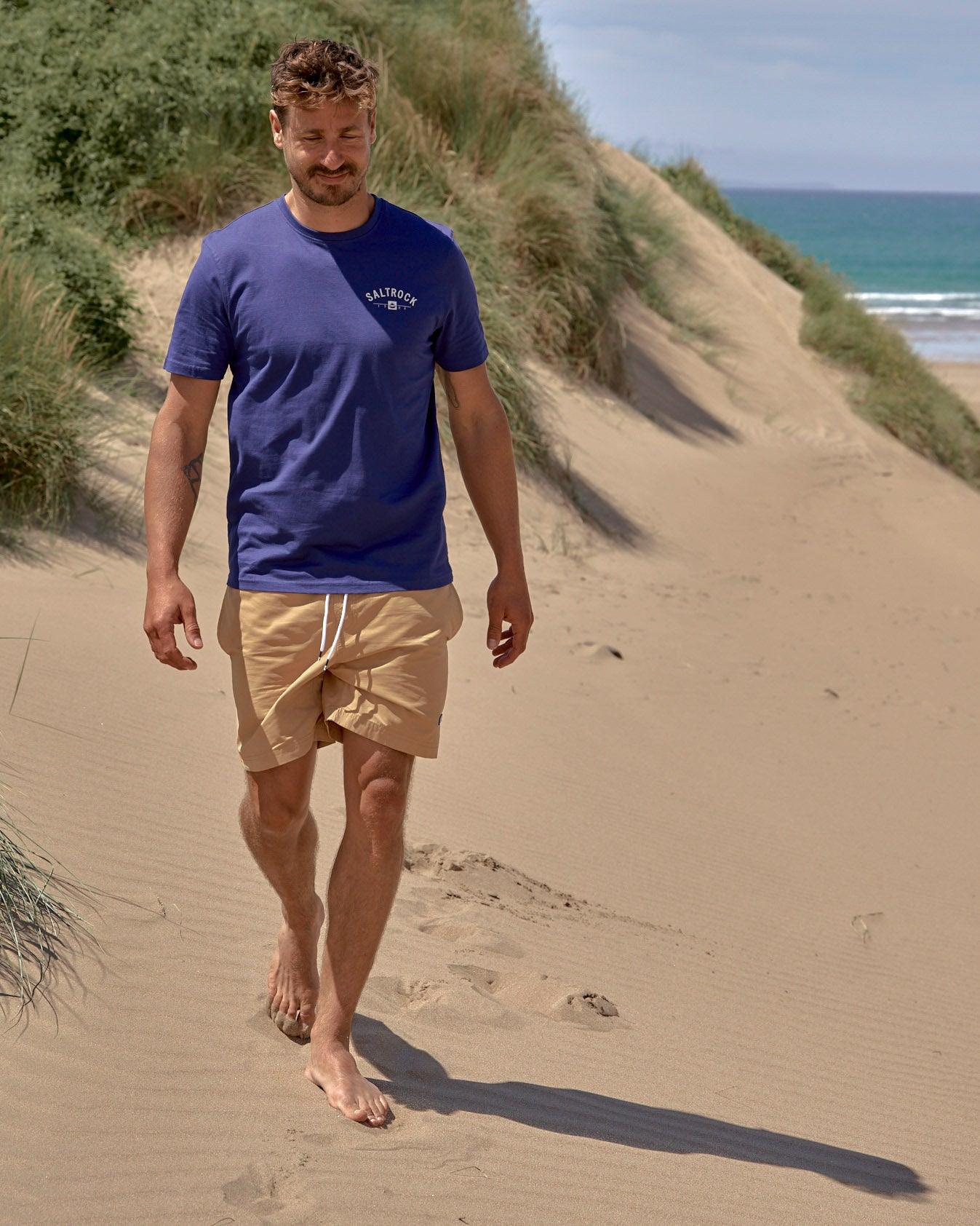 Location - Mens T-Shirt - Tenby - Dark Blue - Saltrock