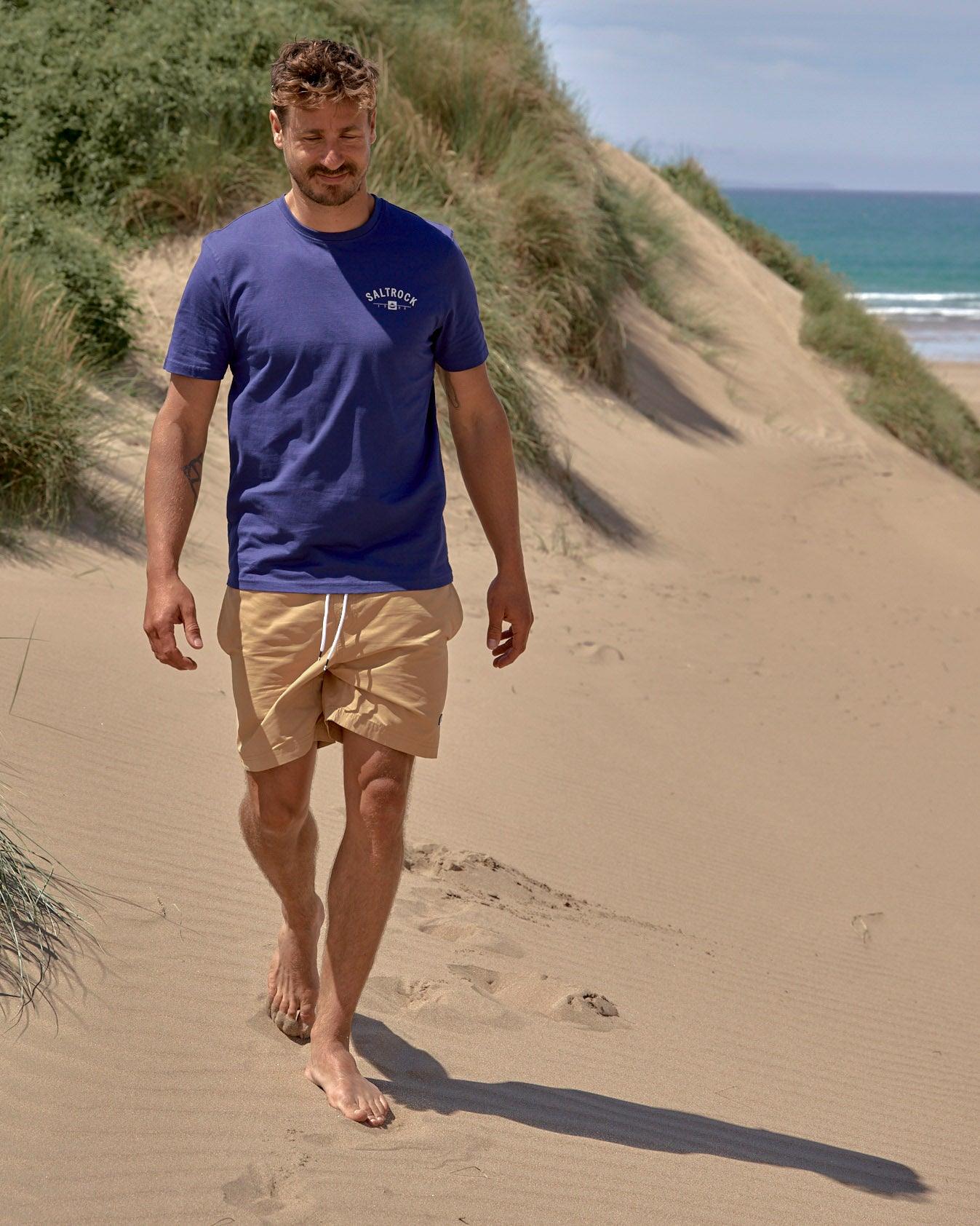 Location - Mens T-Shirt - Woolacombe - Dark Blue - Saltrock