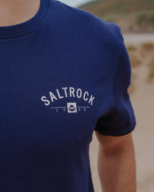 Location - Mens T-Shirt - Croyde - Blue - Saltrock