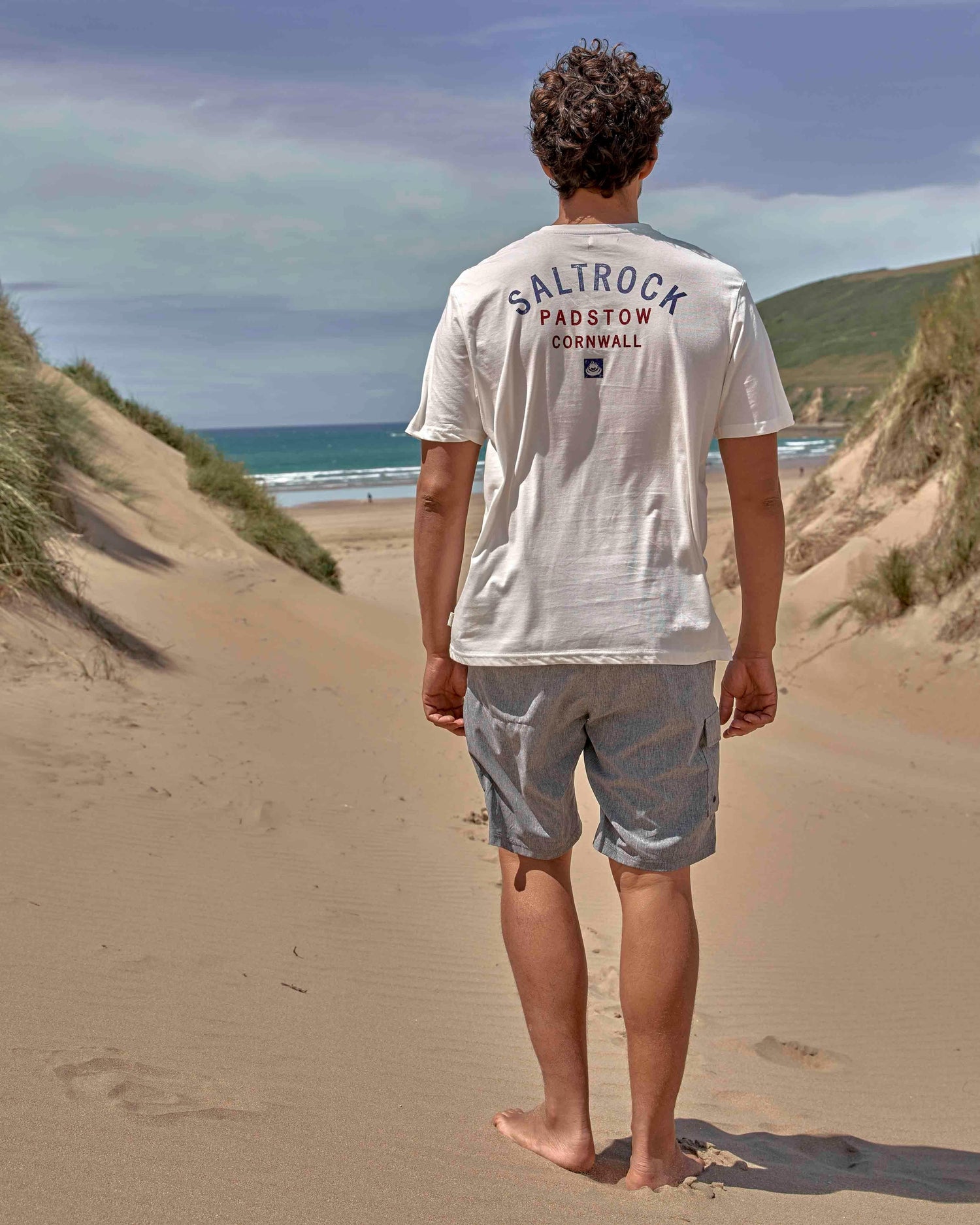 Location - Mens T-Shirt - Padstow - White - Saltrock