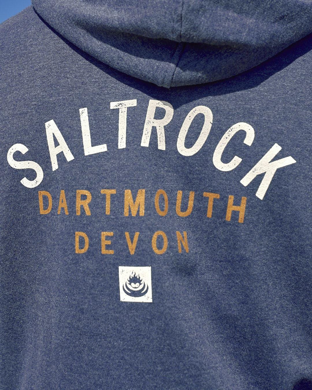 Location - Mens Pop Hoodie - Dartmouth - Dark Blue - Saltrock
