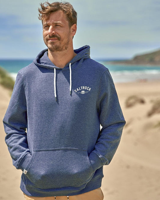 Location - Mens Pop Hoodie - Lyme Regis - Dark Blue - Saltrock