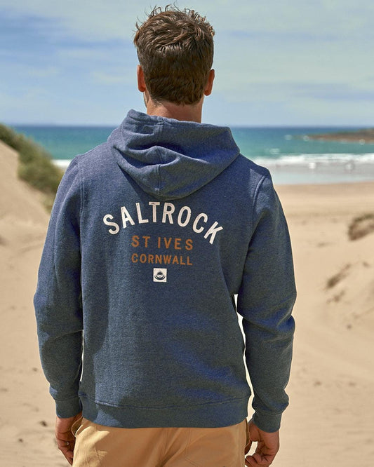 Location - Mens Pop Hoodie - St Ives - Dark Blue - Saltrock