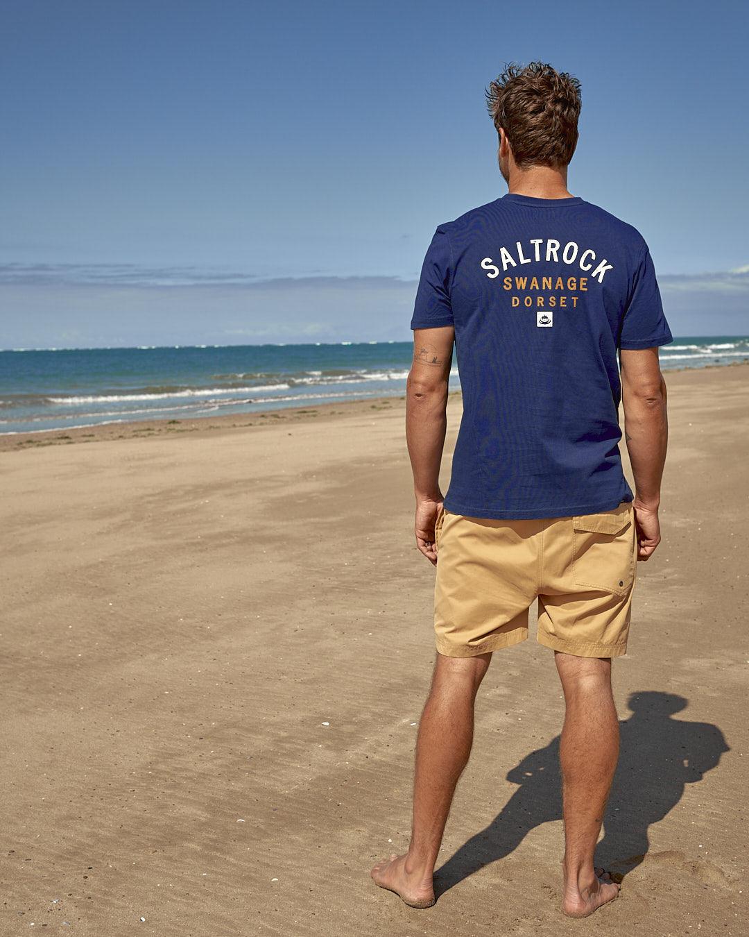 Location Mens T-Shirt - Swanage - Blue - Saltrock