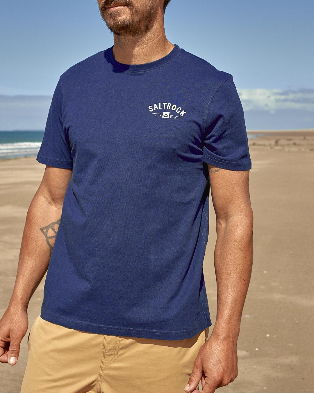 Location Mens T-Shirt - Swanage - Blue - Saltrock