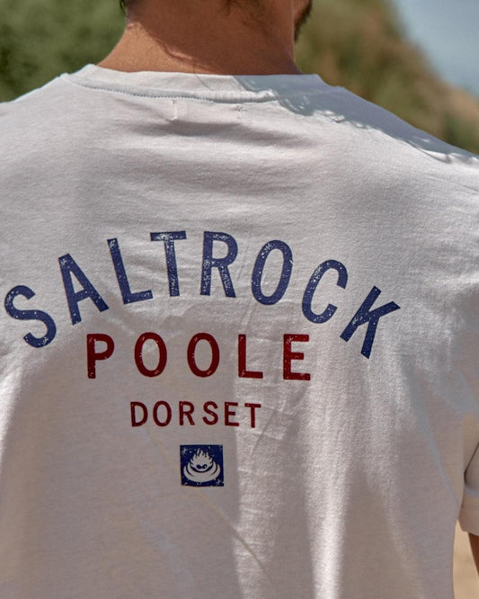 Location - Mens T-Shirt - Poole - White - Saltrock