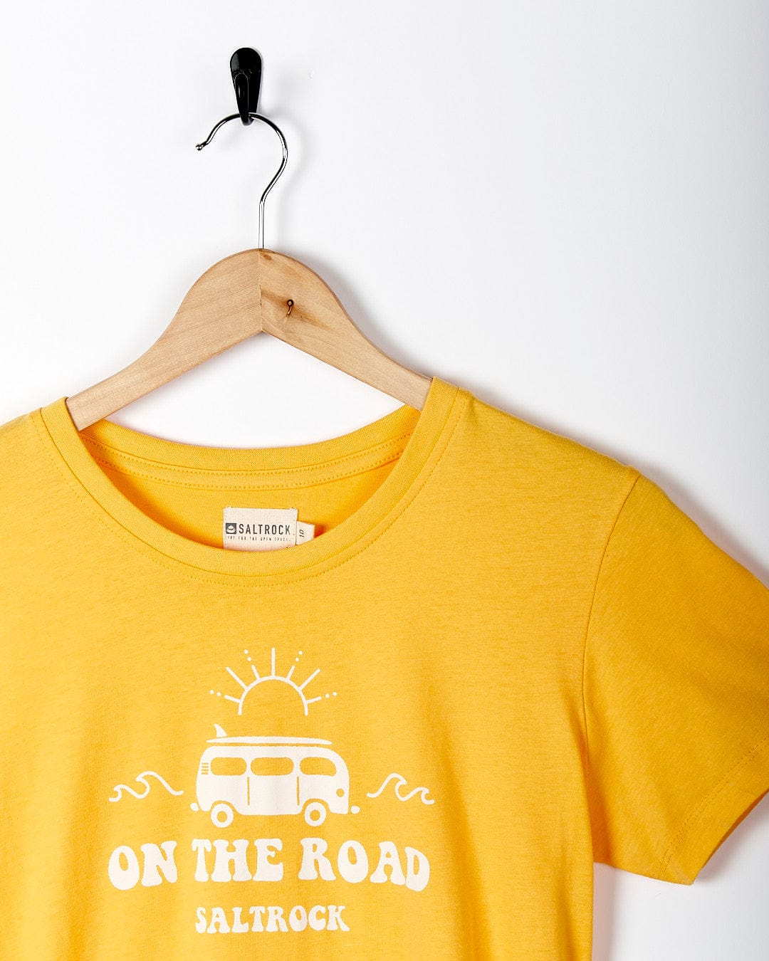 A Saltrock yellow t-shirt that says "On The Road".