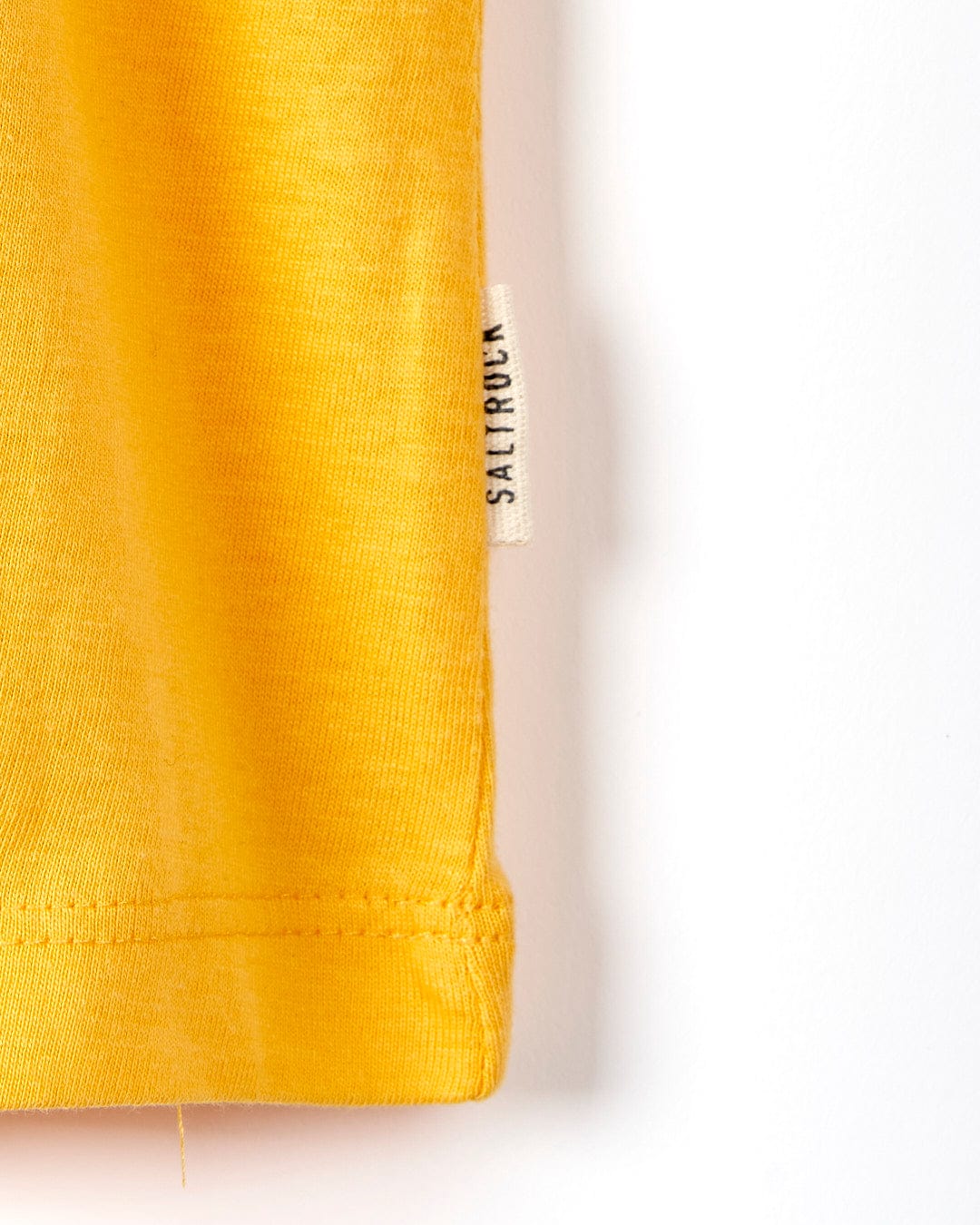 A Saltrock yellow t-shirt with the On The Road - Womens Short Sleeve T-Shirt - Yellow label on it.