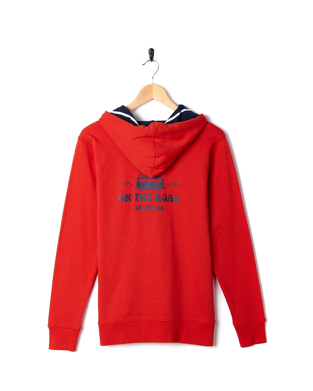 A Saltrock - Womens Zip Hoodie - Red with the word sailor on it.