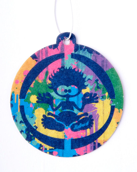 A round Paint Splat - Tok Air Freshener - Multi ornament with a colorful painting on it, made by Saltrock.
