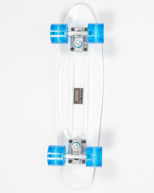 Retroride - Mini Skateboard with Flashing Wheels - White/Blue - Saltrock